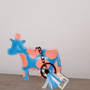 Blue and Orange Cow Bag Charm New